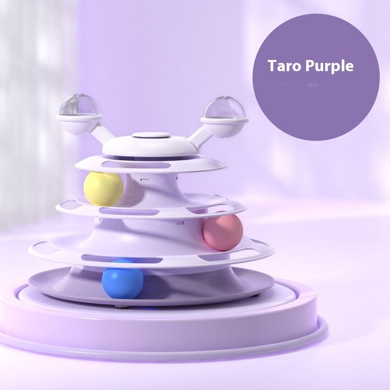 Cat Turntable Toy being played with by a kitten indoors