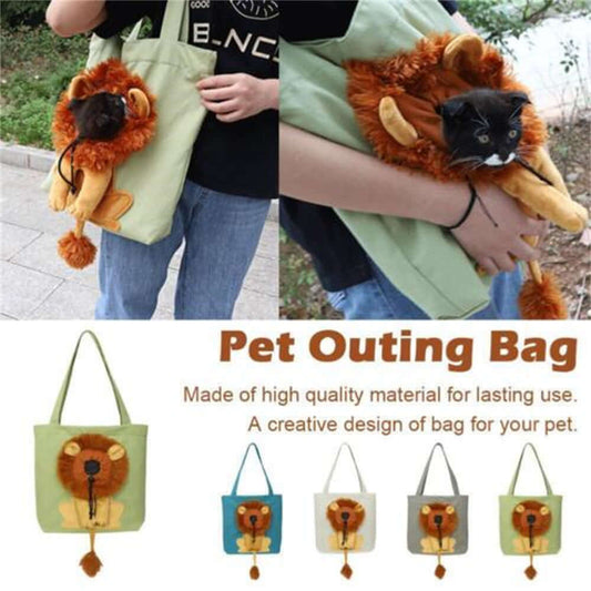 Lion Design Pet Carrier Bag - Breathable Travel Sling
