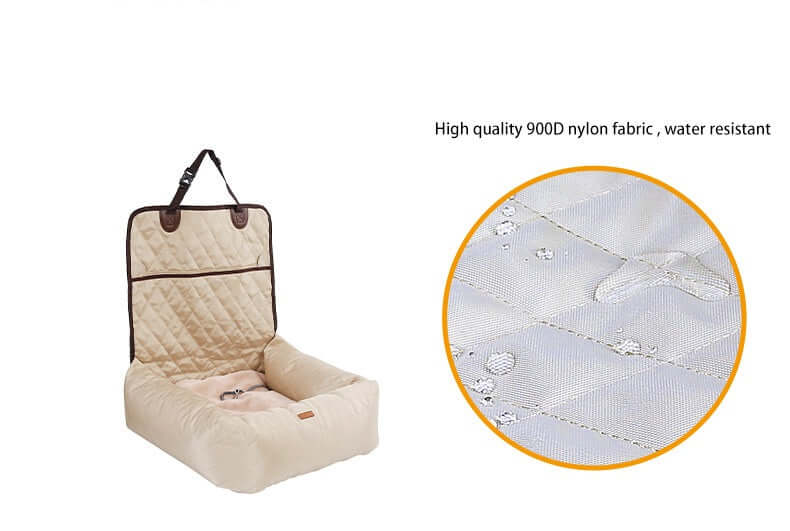  2-in-1 Foldable Dog Car Seat Bed - Waterproof Travel Mattress
