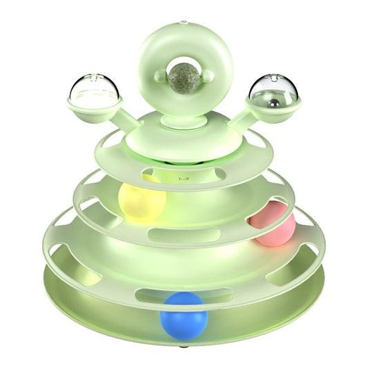Cat Turntable Toy being played with by a kitten indoors