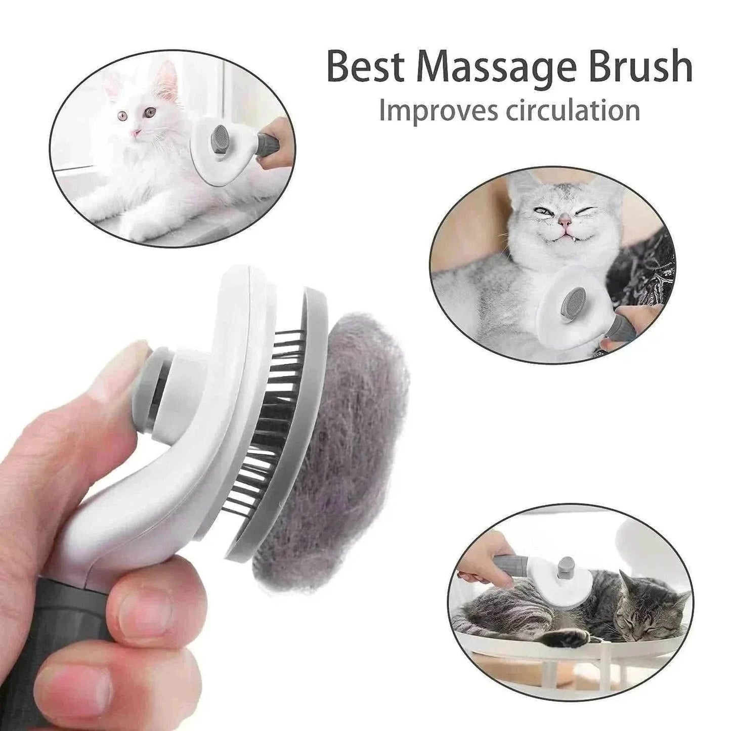 Dog Grooming Brush Massage Comb with Easy Clean FeatureThe Dog Grooming Brush Massage Comb with Easy Clean Feature is designed to gently remove loose hair while eliminating tangles, knots, dander, and trapped dirt. IdealHappy PawsHappy PawsDog Grooming Brush