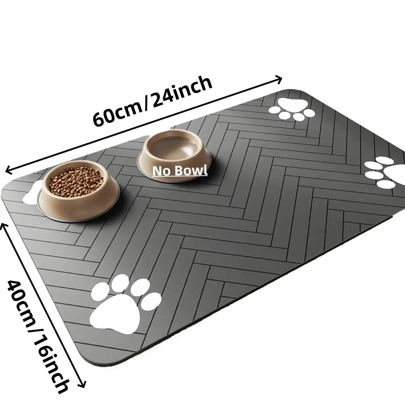 Pets Feeding Mat-Absorbent Waterproof Placemat for Food and Water Bowl