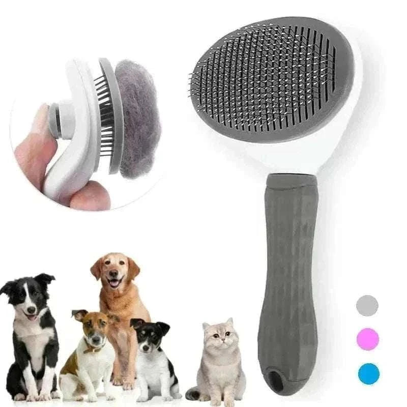 Dog Grooming Brush Massage Comb with Easy Clean FeatureThe Dog Grooming Brush Massage Comb with Easy Clean Feature is designed to gently remove loose hair while eliminating tangles, knots, dander, and trapped dirt. IdealHappy PawsHappy PawsDog Grooming Brush