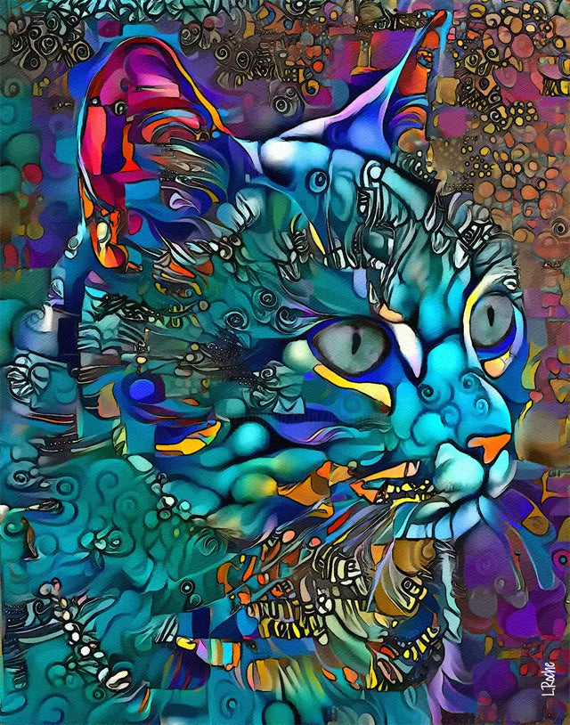Abstract Colorful Pop Art Cat Canvas Wall Decor