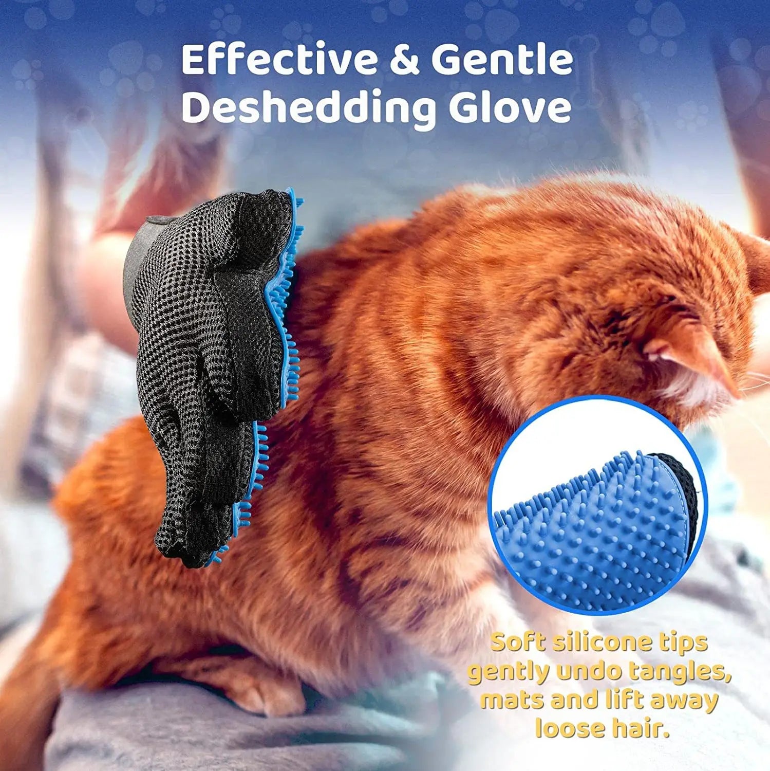 Pet Grooming Brush & Bath Glove for Dogs & Cats