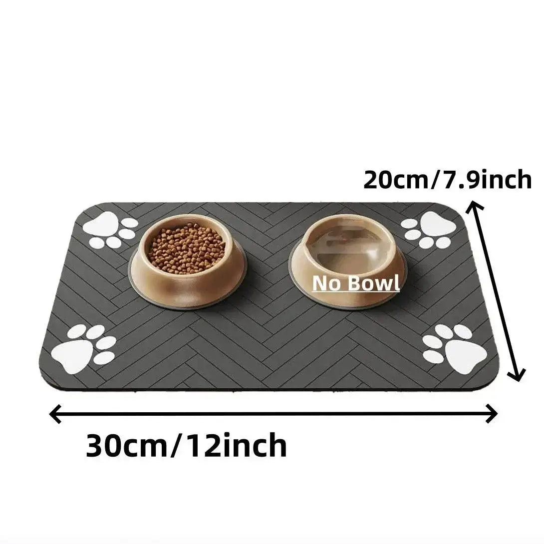 Pets Feeding Mat-Absorbent Waterproof Placemat for Food and Water Bowl