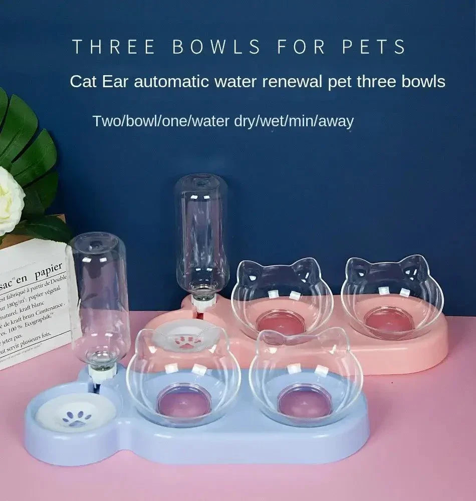 Elevated Double Pet Bowl for Cats & Dogs