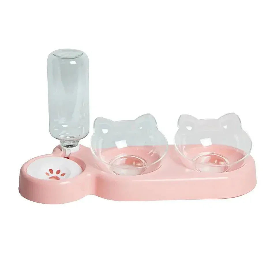Elevated Double Pet Bowl for Cats & Dogs