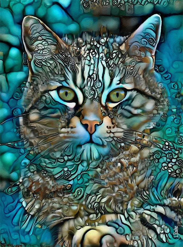 Abstract Colorful Pop Art Cat Canvas Wall Decor