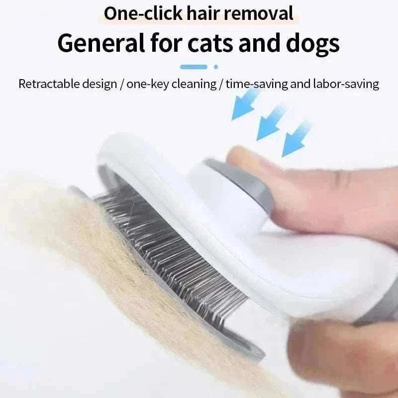 Dog Grooming Brush Massage Comb with Easy Clean FeatureThe Dog Grooming Brush Massage Comb with Easy Clean Feature is designed to gently remove loose hair while eliminating tangles, knots, dander, and trapped dirt. IdealHappy PawsHappy PawsDog Grooming Brush