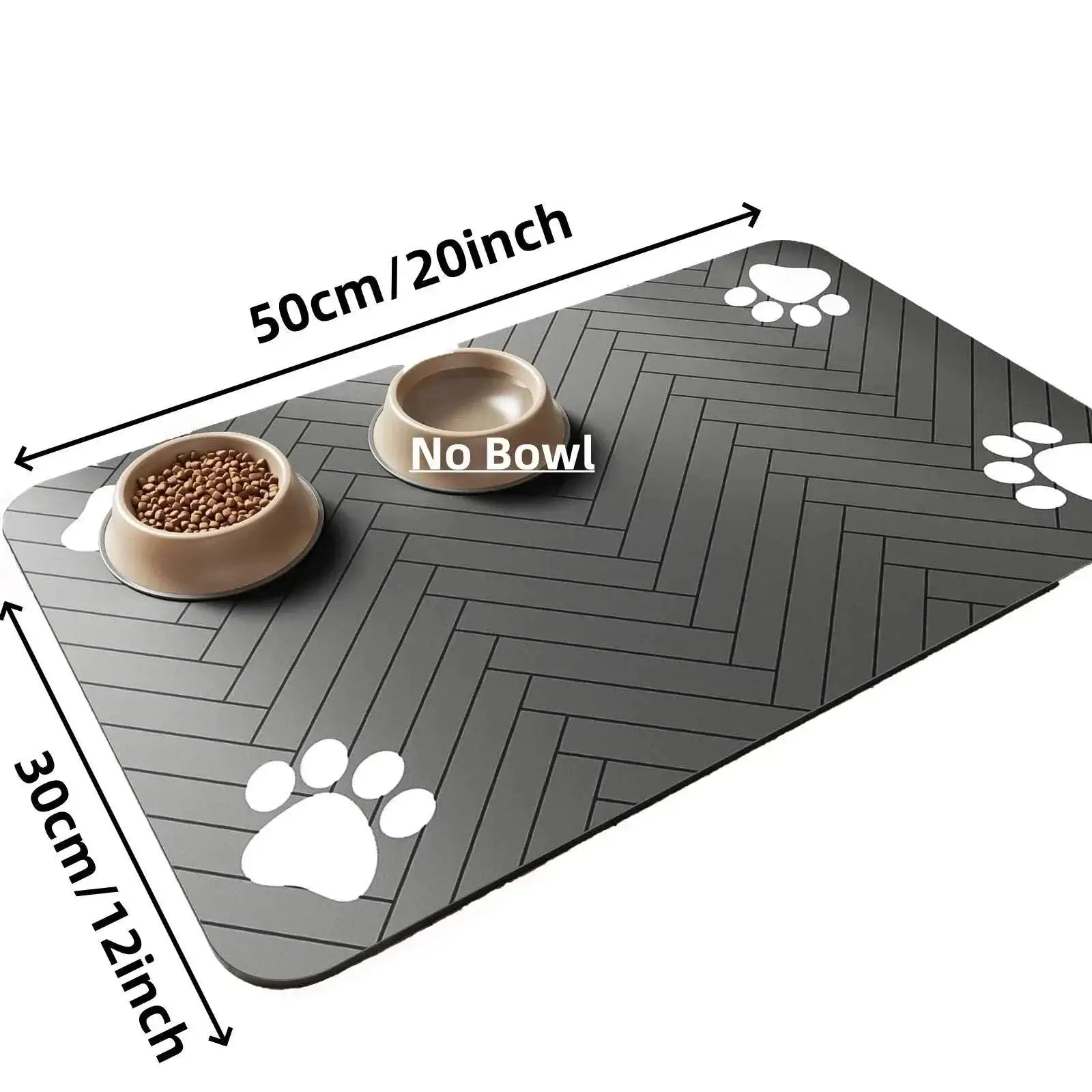 Pets Feeding Mat-Absorbent Waterproof Placemat for Food and Water Bowl