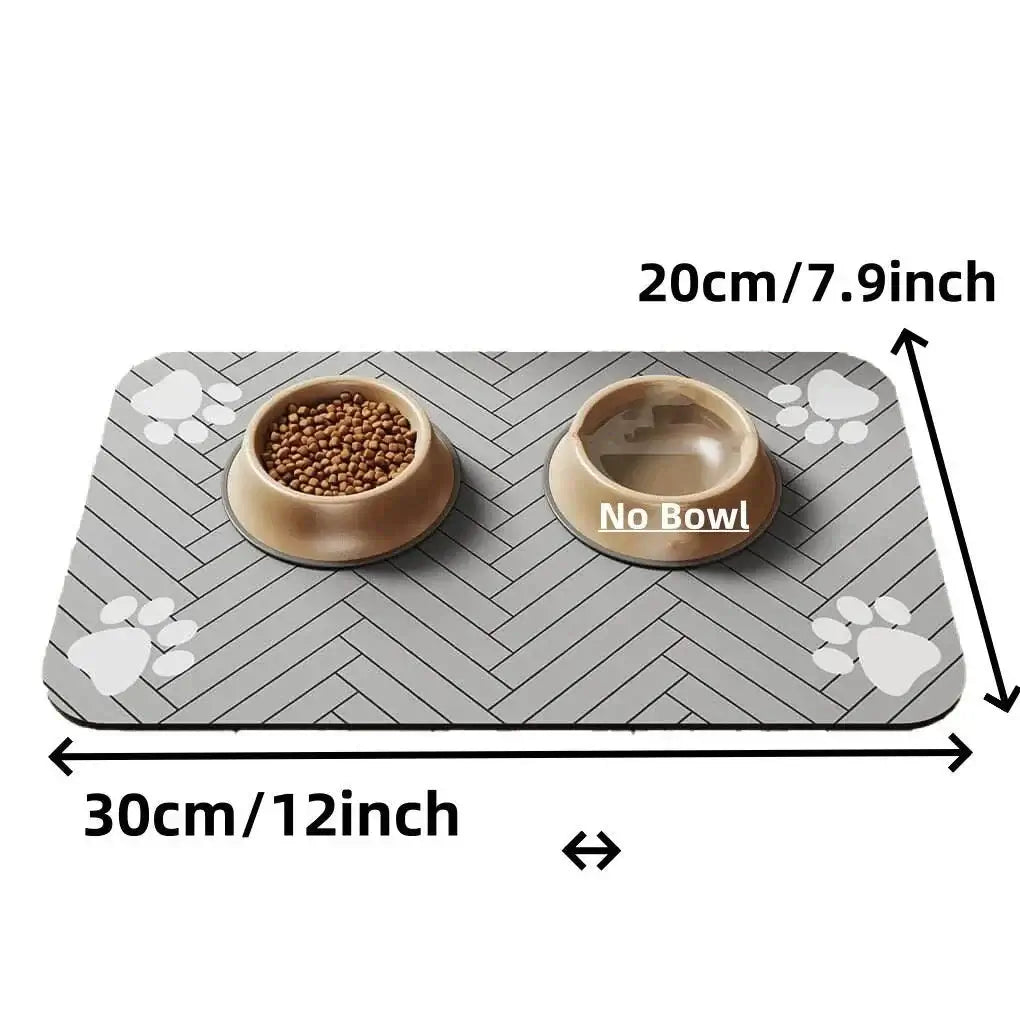 Pets Feeding Mat-Absorbent Waterproof Placemat for Food and Water Bowl