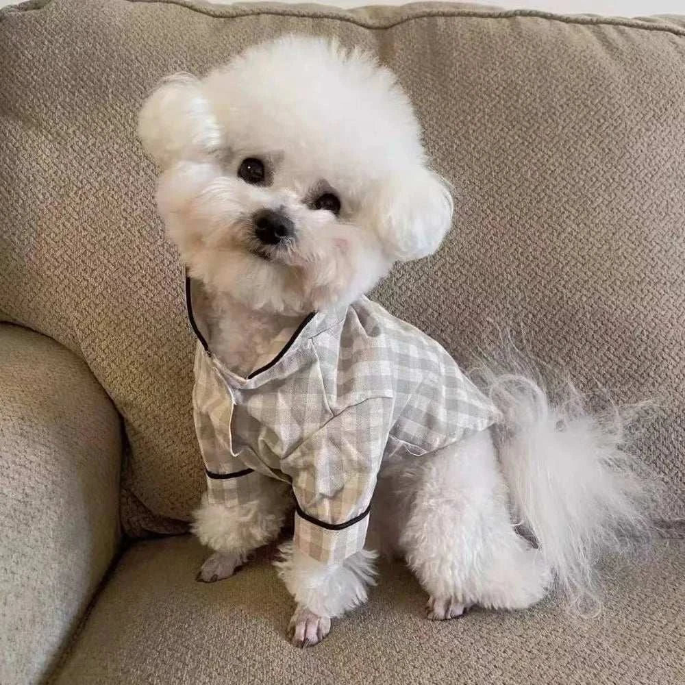 Pet Decoration Comfortable Ins Plaid Shirts