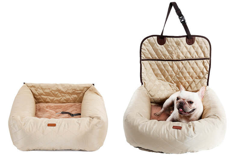 2-in-1 Foldable Dog Car Seat Bed - Waterproof Travel Mattress